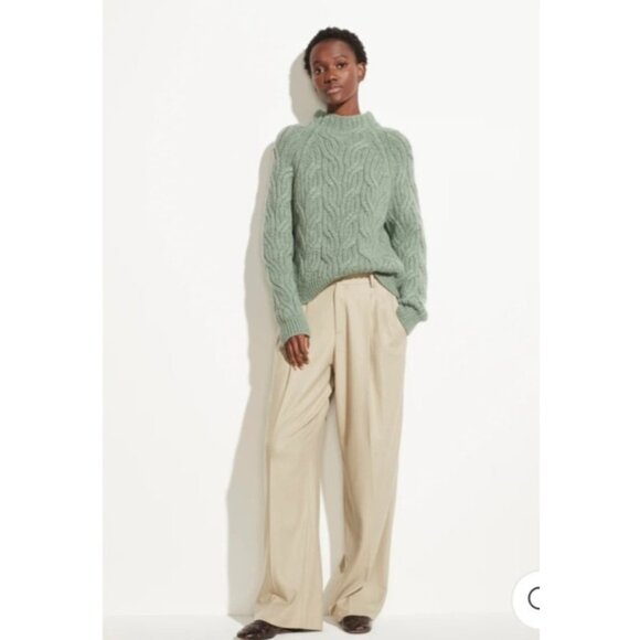Vince - Twisted Chain Turtleneck Sweater in Jadeite Size S - Picture 1 of 11